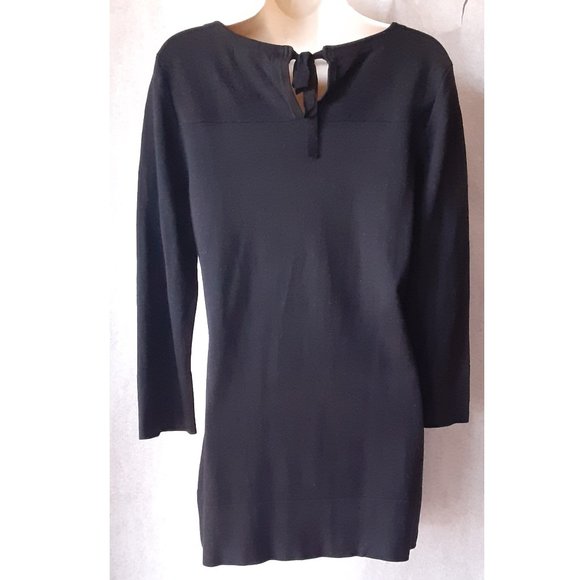 Women's Chelsea &Theodore long tunic with back slit/ bow closure,3/4 sleeves, M - Picture 7 of 11